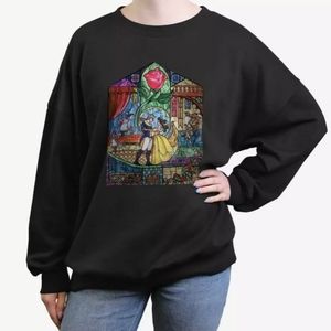 NWT Disney Beauty and the Best Stained Glass Sweatshirt